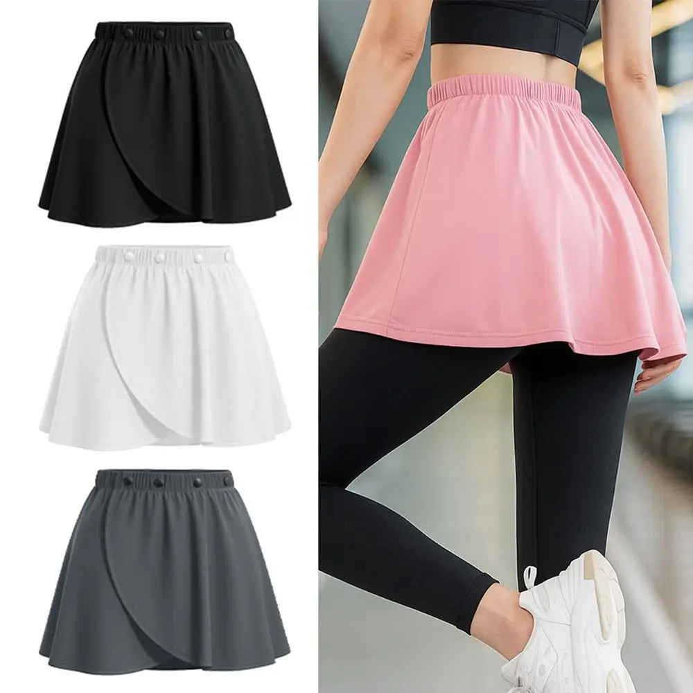 Durable High Waisted Ballet Skirts Asymmetric Hem Breathable Dance Wrap Skirt Side Slit Ballet Tutu Yoga Running