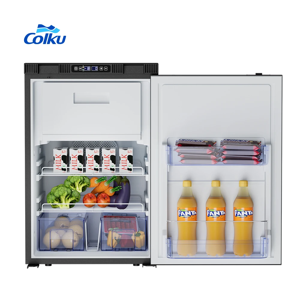 Silent 114L Uproght Campervan Refrigerator DC 12V 24V Compressor Fridge for RV Motorhome European Market