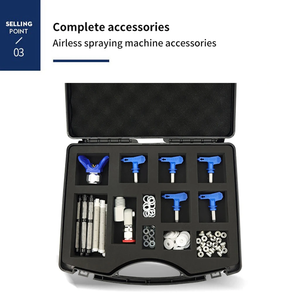 Airless Spray Machine Toolbox for Storage Organizers Nozzle Seats Spray Filter Scree Universal Joint Head Gasket