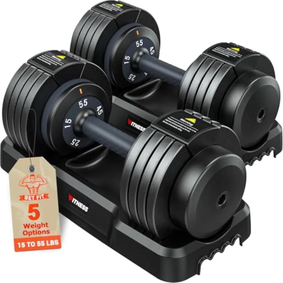 

Adjustable Dumbbells Set of 2 1 Hand Adjustable Weights Dumbbells Set 5 in 1 10 in 1 Free Dumbbell with Anti-Slip Texture Handl