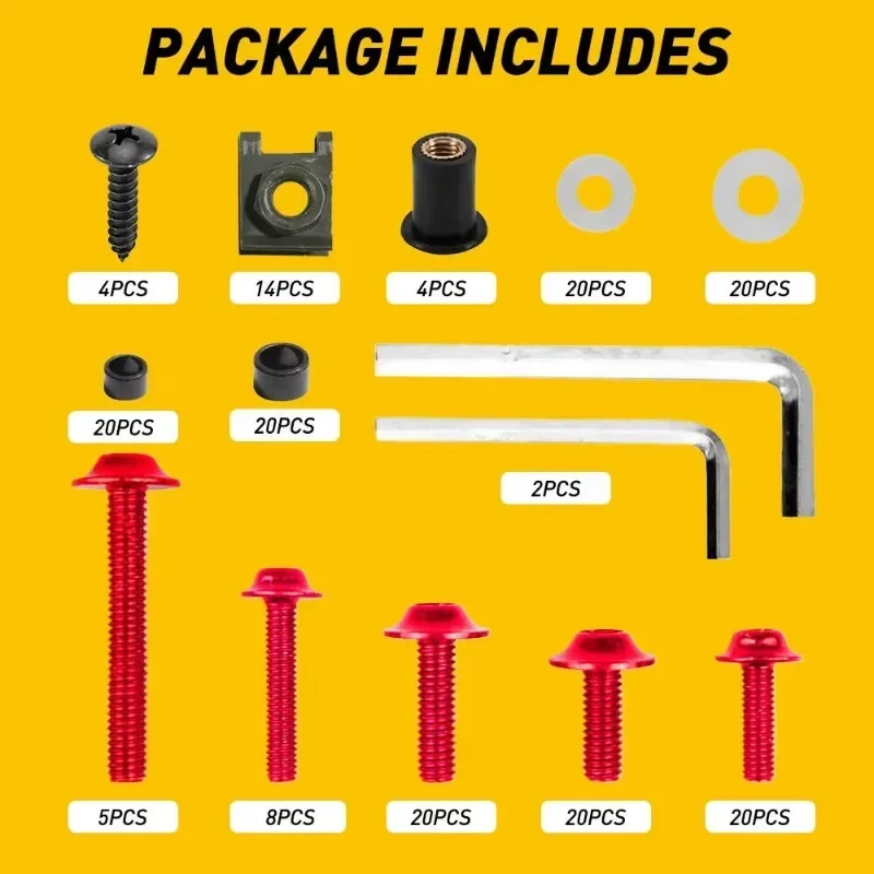 177PCS Fastener Clips Screw for Honda CBR600RR CBR1000RR CBR 600 F2 F3 F4 CBR 600 RR 1000 RR 900 929RR 650R CNC Fairing Bolt Kit