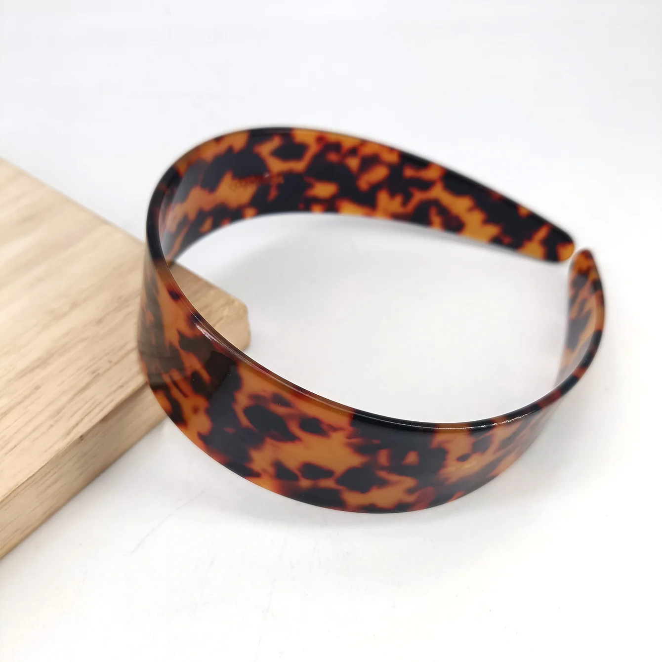 Retro Acetat Schildpatt Leopardenmuster Kamm mit Anti-Rutsch-breitem Stirnband Party Haarschmuck für Damen