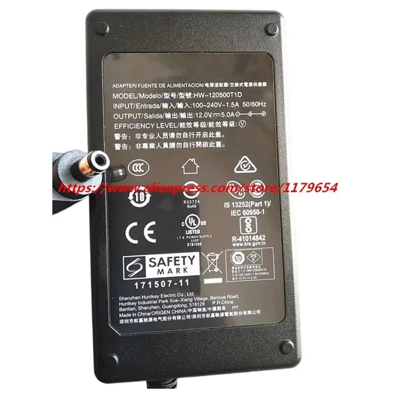 Original for HUAWEI CloudLink Bar 300 500 Power Supply HW-120500T1D 12V 5A 60W 5.5*2.1mm AC Adapter Charger