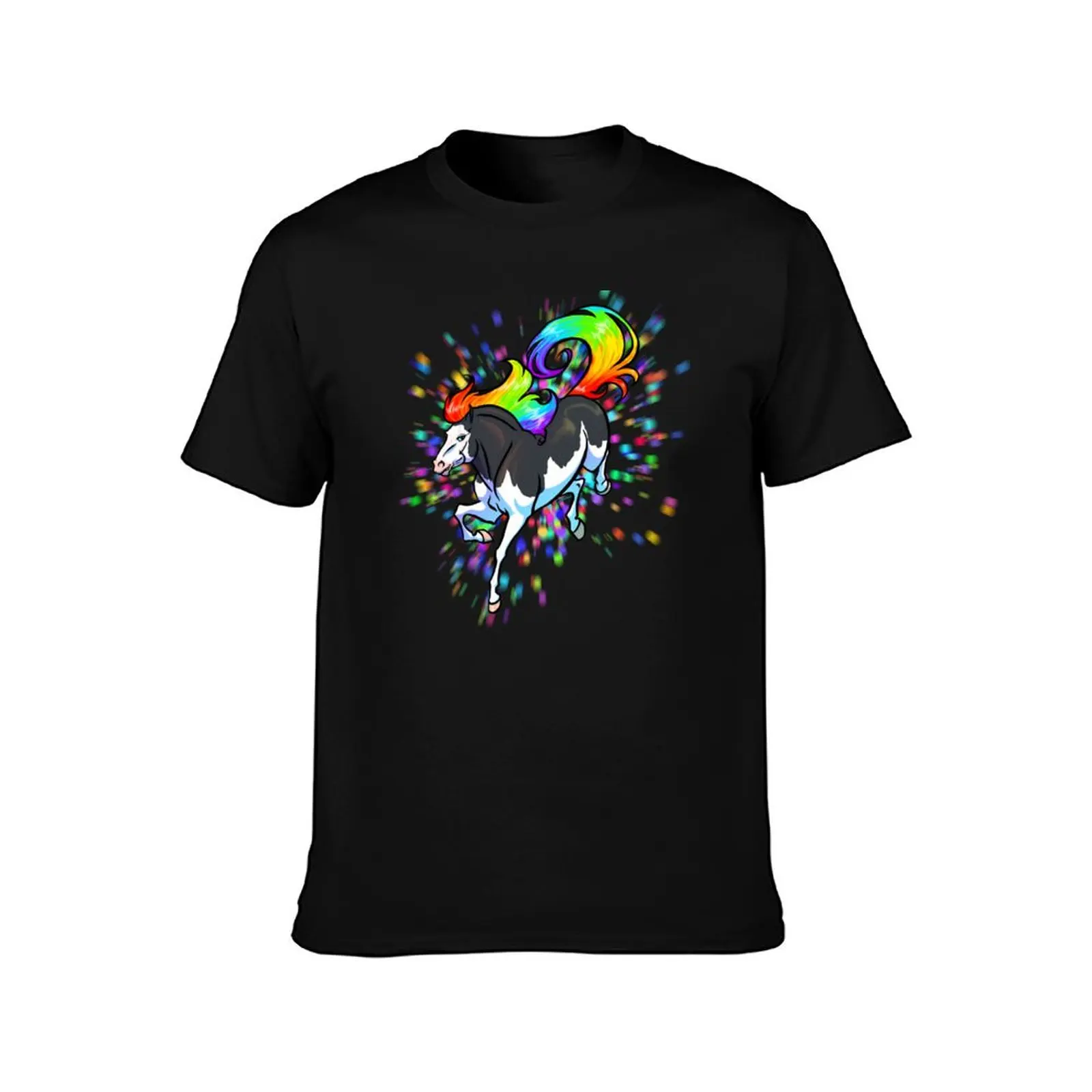 Rainbow Splash T-Shirt blue archive Blouse man t shirt oversized t shirts for men