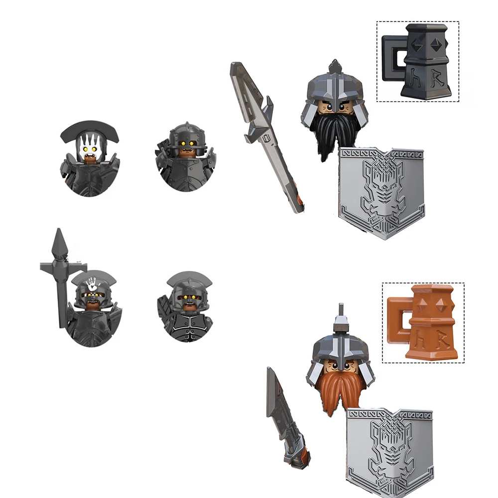 Middle Earth Series Building Blocks, Medieval Fantasy Character Mini Figures, Role Play Bricks Model, Kids DIY Collectible Toys