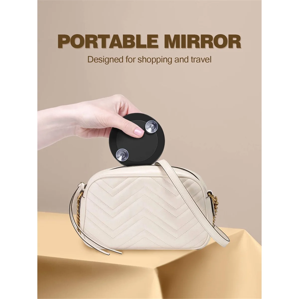 CLCUV 10X Magnifying Mirror with Tweezers Magnified Makeup Mirror with 2 Suction Cups for Grooming & Travel