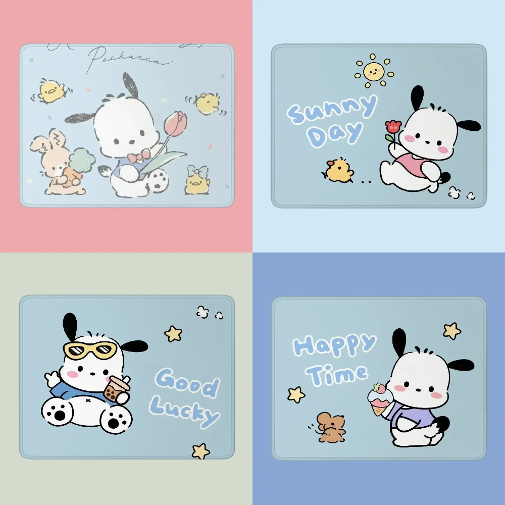 Small Pochacco Kawaii Mausepad Computer Mouse Mats Cute Gaming Laptops Sanrio Pad on the Table Pc Gamer Deskmat Rubber Mat Mause