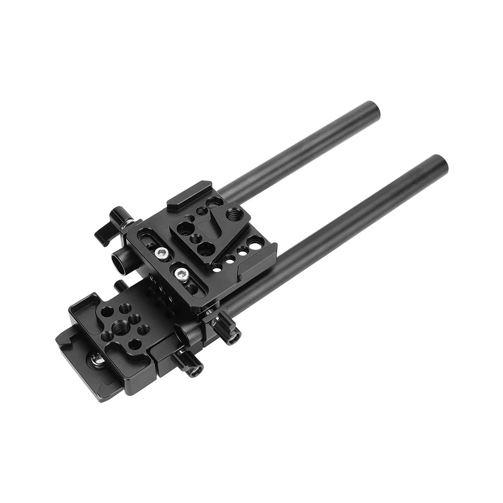 SZRIG V Lock Mount Adapter With Manfrotto QR Baseplate 15mm LWS Dual Rod Supporting System For Pro VCT-U14/ VCT-14 Tripod/ Dslr