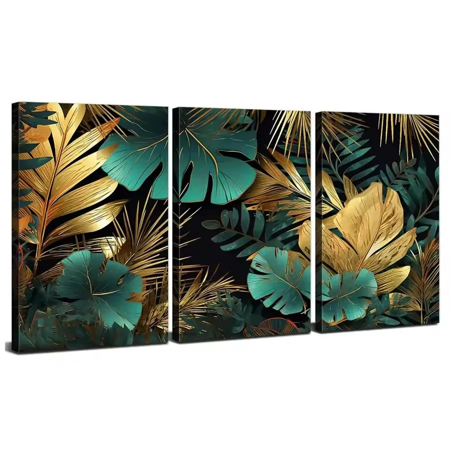 Abstract Plant Leaves Picture Diy Diamond Art For Adults Painting Triptych Leaf Full Drill Mosaic Embroidery Kits 3 Pieces/Set