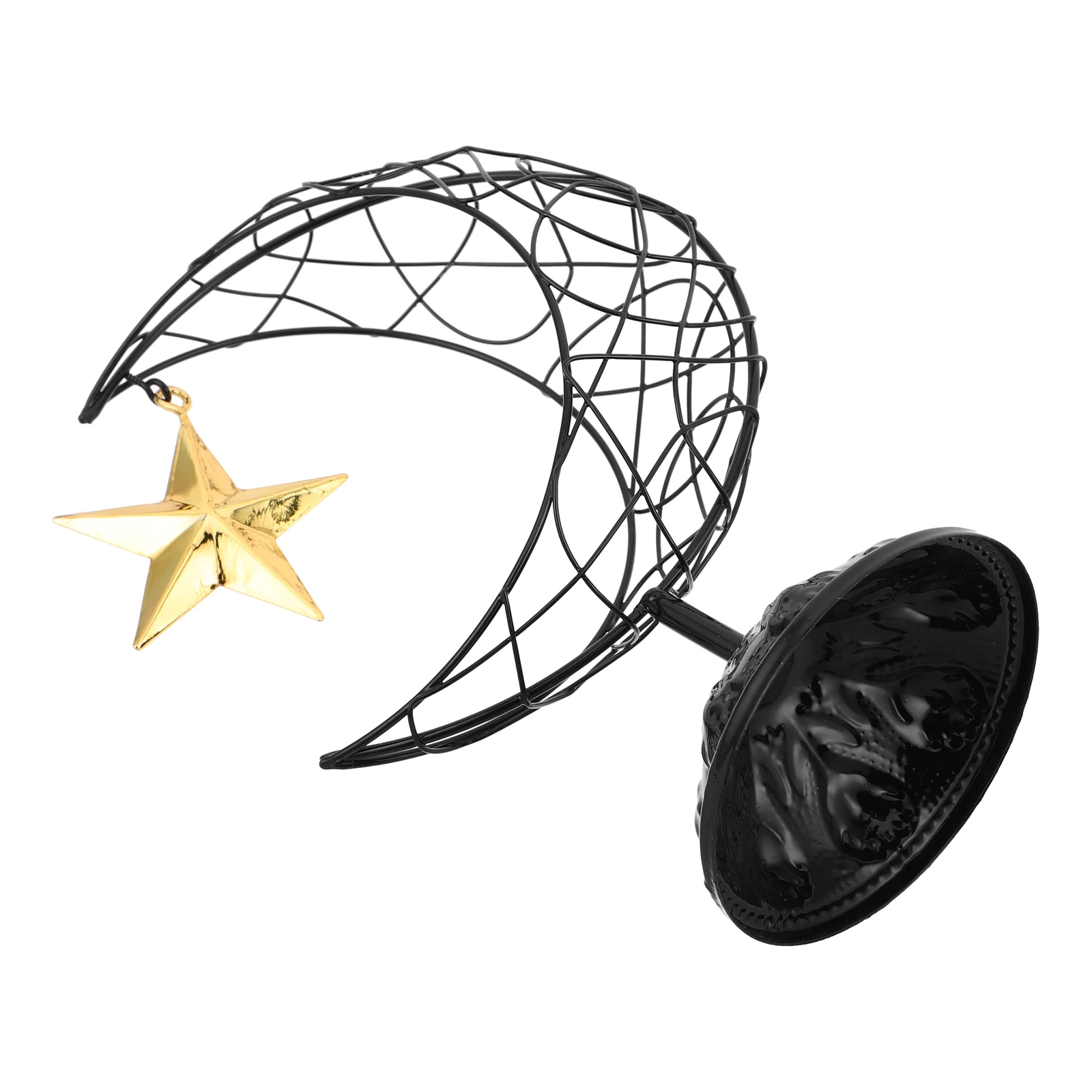 

Crescent Moon Metal Decoration Hollow Iron nament Eid Festival Room Table Top Display Living Accent
