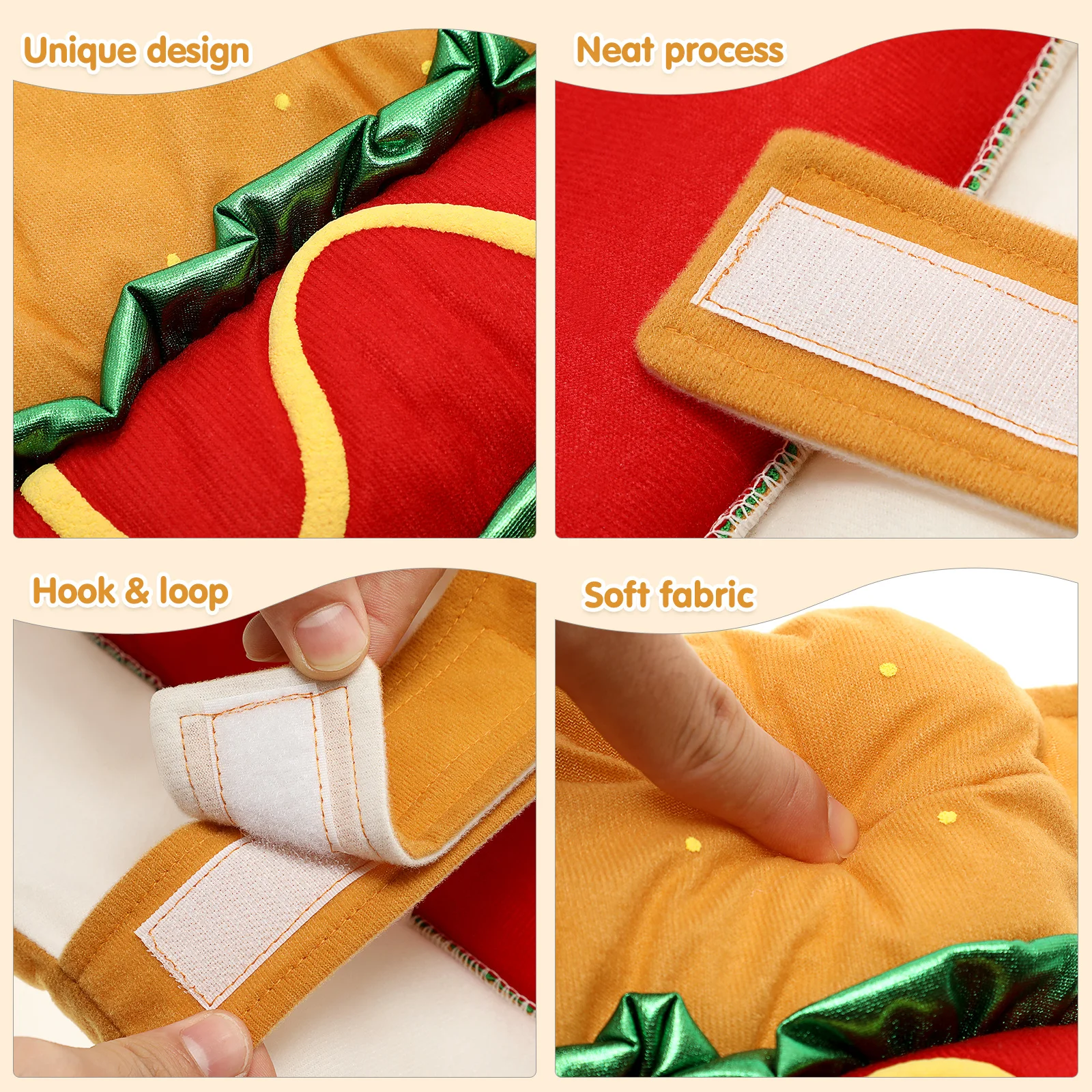 1pc Hot Dog Burger trasforma costume per cani da compagnia gatti Halloween Natale Cosplay Party indossabile accessorio di fissaggio Xs
