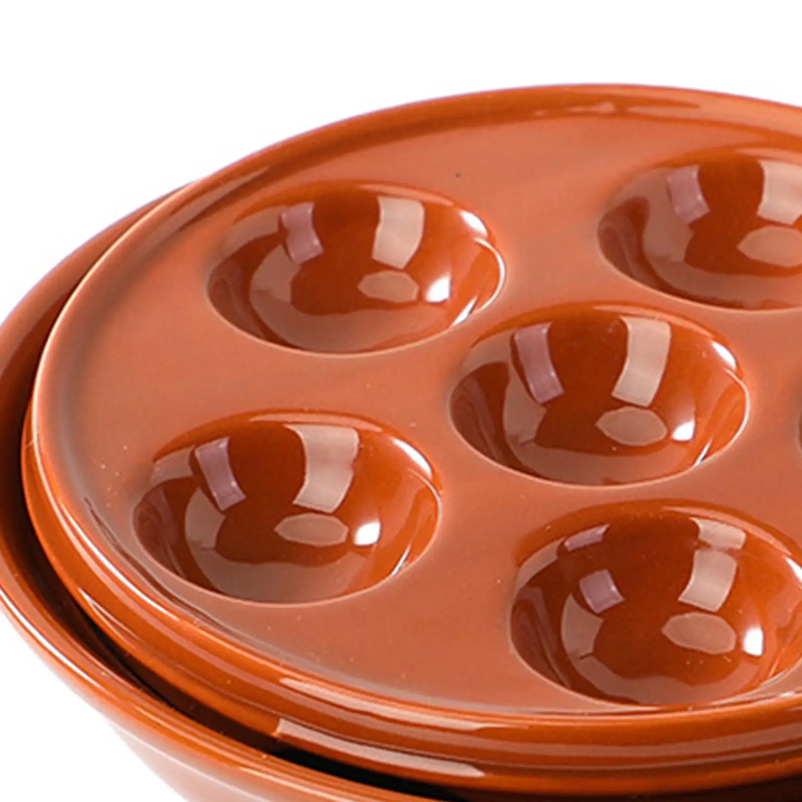 Placas de concha de cerâmica com 6 furos Prático assado Ferramenta de servir frutos do mar Prato de escargot Utensílios de cozinha para piquenique