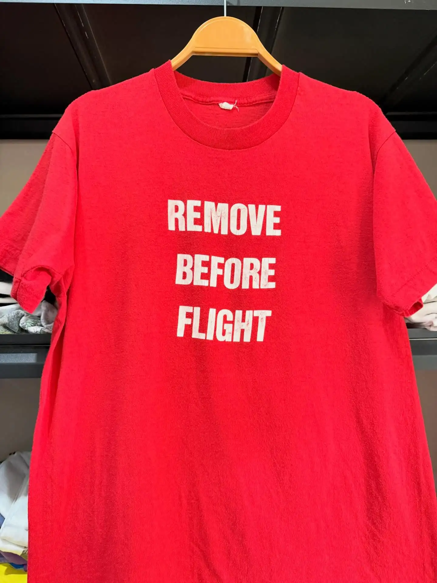 Red Aviation Joke Short Sleeve T-Shirt Vibrant Color Block Retro Childhood Interest 90s Vintage Style Cotton Breathable round...