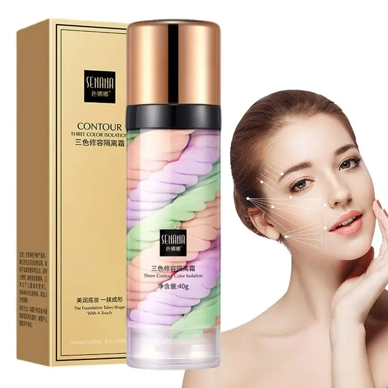 Ones Step Color Corrector Tricolor Color Correcting Facial Serums Face Makeup Primer Base Isolation Cream Invisible Pore