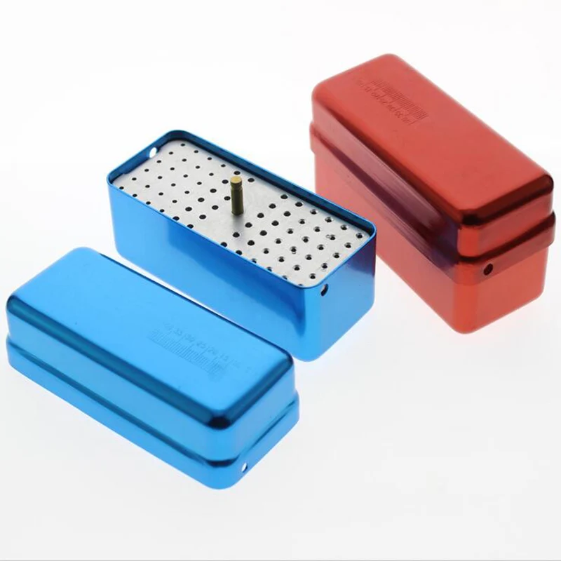 1pc Dental Disinfection Box 72 Holes Full Hole Endodontic Box Metal Box Diamond Bur Holder Autoclavable Sterilizer Case Burs