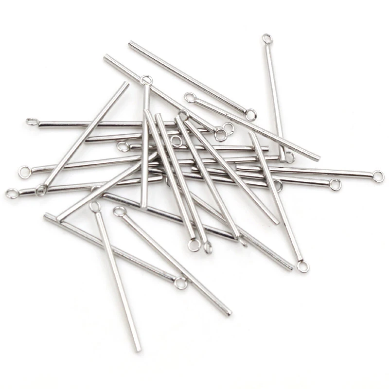 20pcs 10 15 20 25 30 35 40 50mm Stainless Steel Rectangular Straight Tube for Earrings Findings Jewelry Necklace Pendant Charms