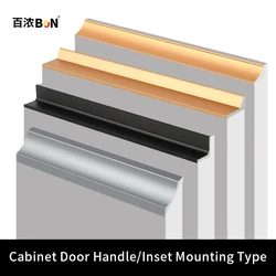 BaiNong Modern Simple Style Kitchen Cabinet Door Invisible Handle Bevelled Edge Recessed Hidden Invisible Door Seal Handle