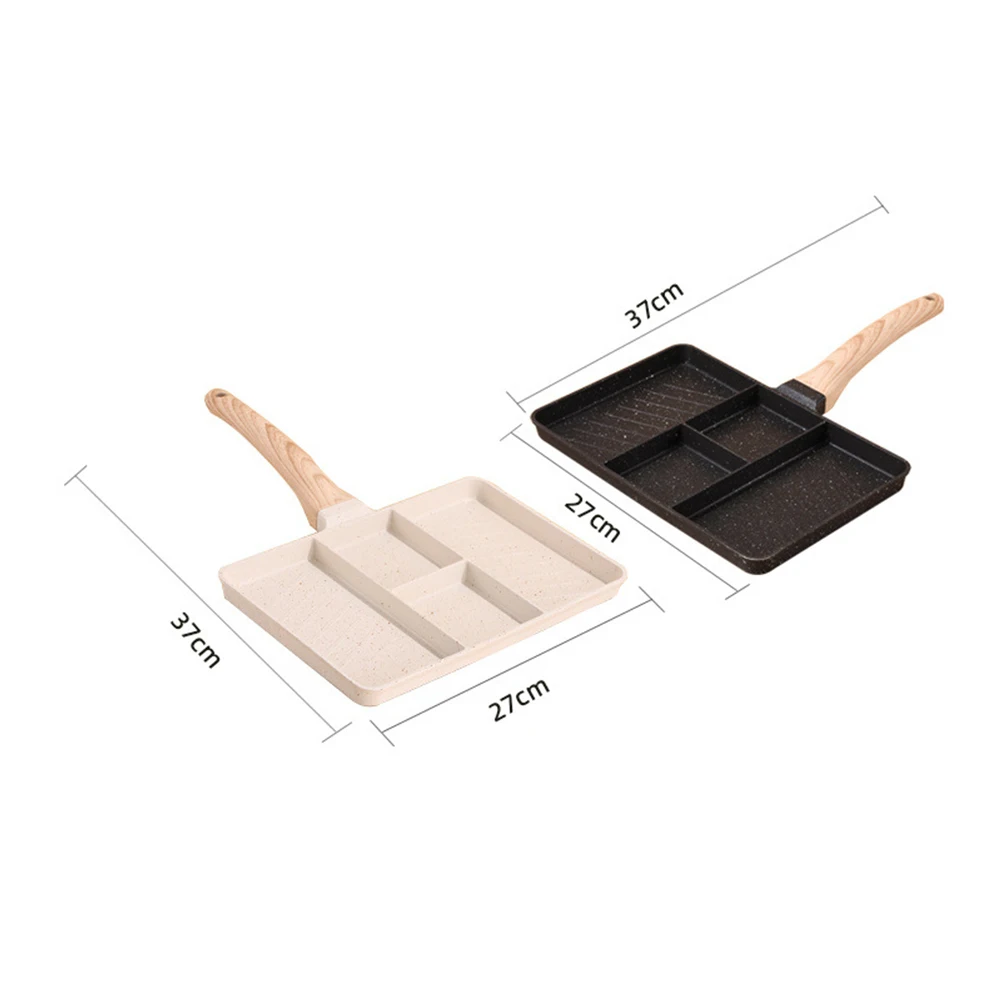 Breakfast Cooking White for maifan Stone Pan Four-cavity Design Even Heat Distribution Sturdy Build For Eggs For Steak