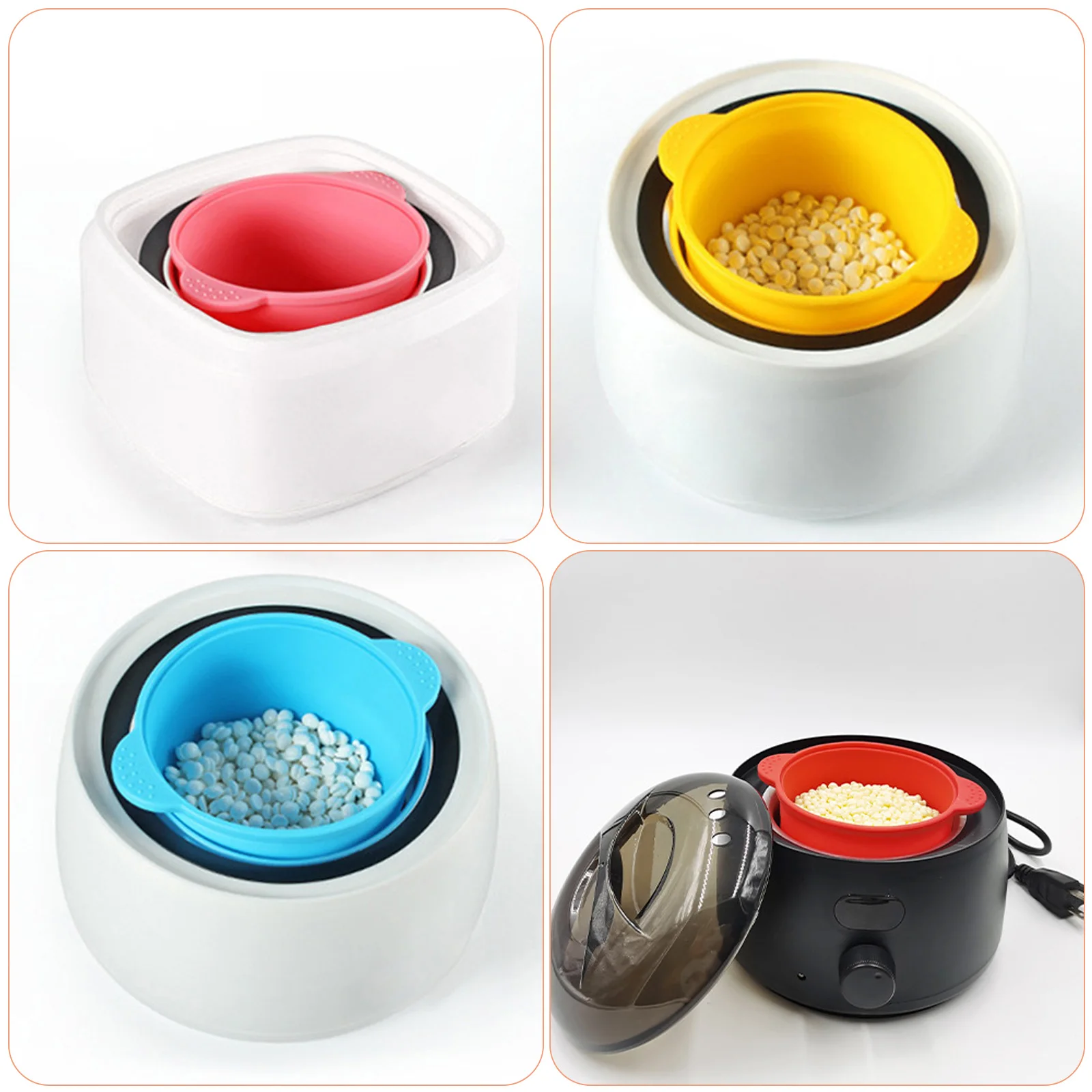 1pc Beauty Wax Heater Pot​ Melting Bowl ​Reusable Soft Silicone Wax Heat Resistant Wax Heater Inner Accessory For Hair Remover