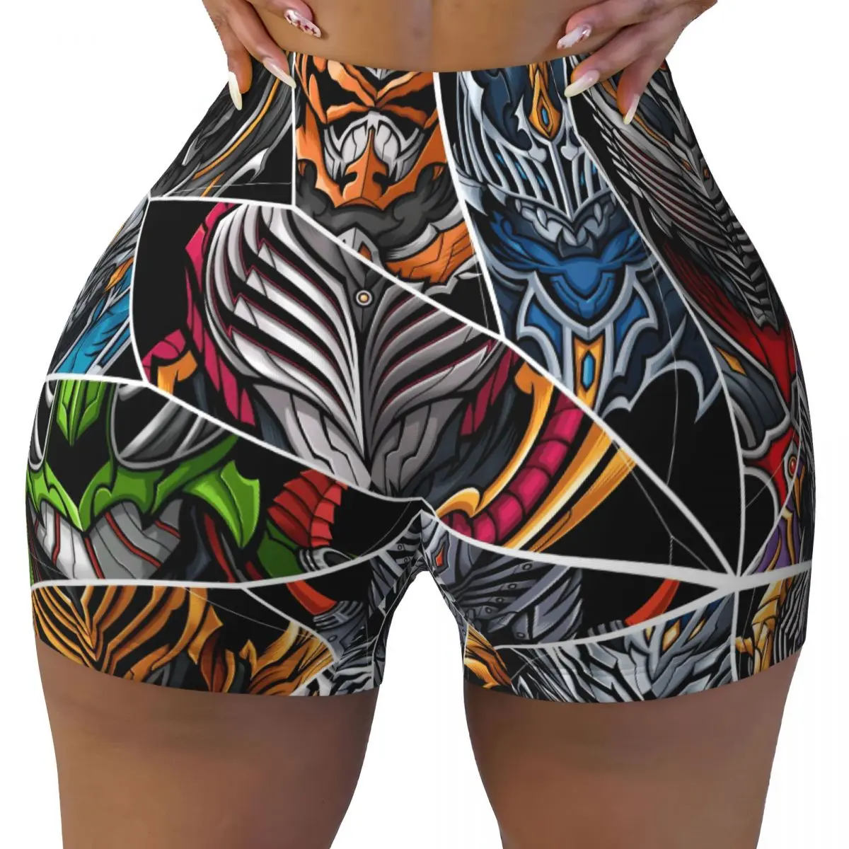 

Custom Kamen Rider Hot Comic Gym Volleyball Biker Shorts Women's Game Workout Yoga Shorts