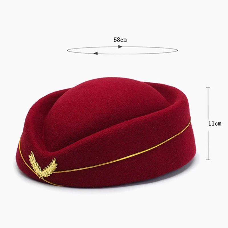 Air Hostesses Hat Stewardess Hat Beret Hat Women Formal Uniform Caps Accessory Party Hats Costume Accessories Dropship