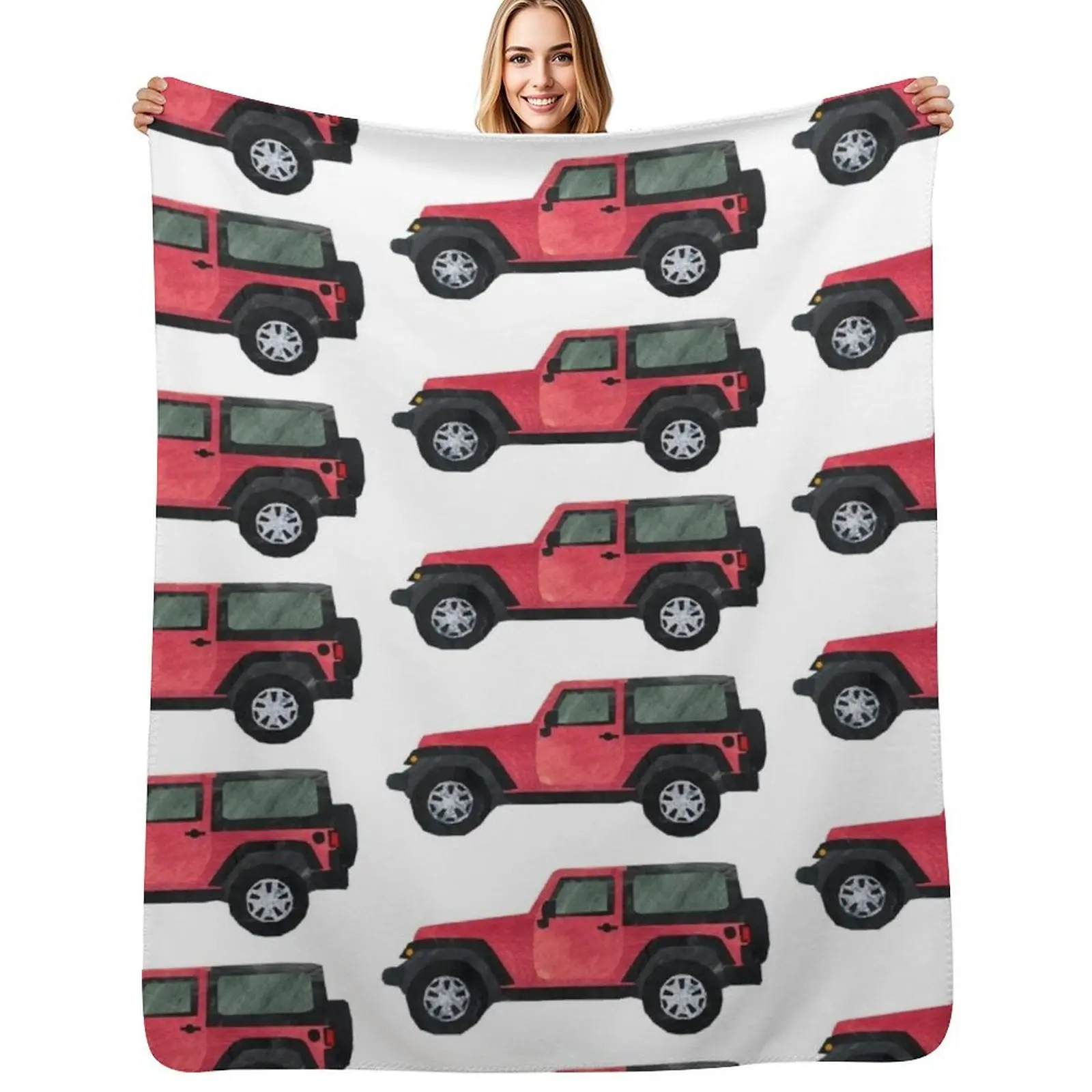 

Red 4x4 Throw Blanket Stylish Decor Blanket Gift for Friends Roommate