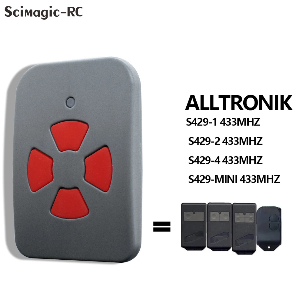 

Клон пульта дистанционного управления для гаражной двери для ALLTRONIK S429-1 S429-2 S429-4 433 МГц, портативный передатчик с фиксированным кодом