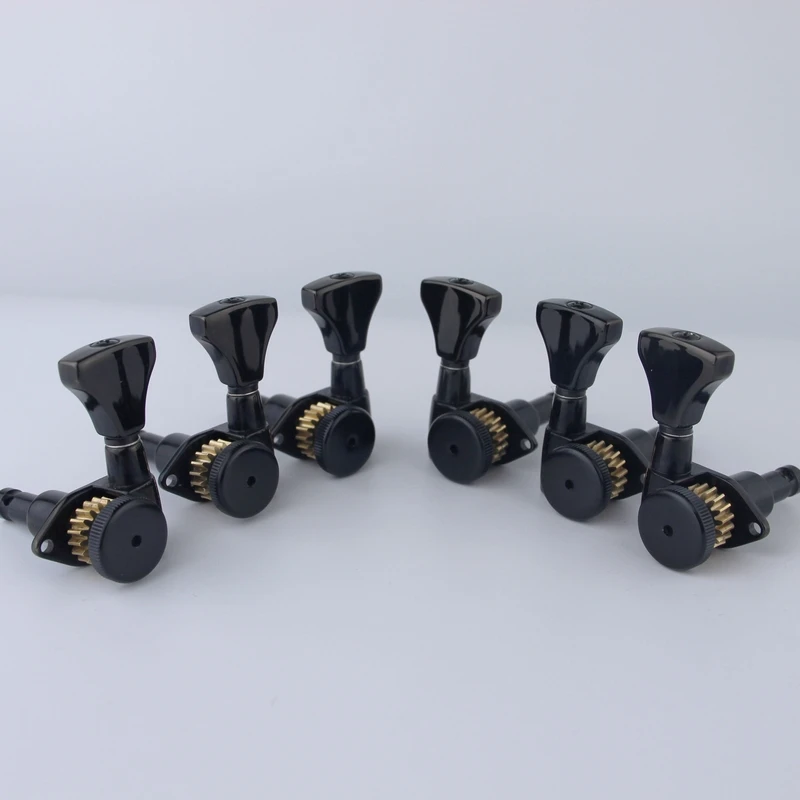 1 Set Grip-Lock Locking Guitar Tuning Machines 3+3 Black/Gold