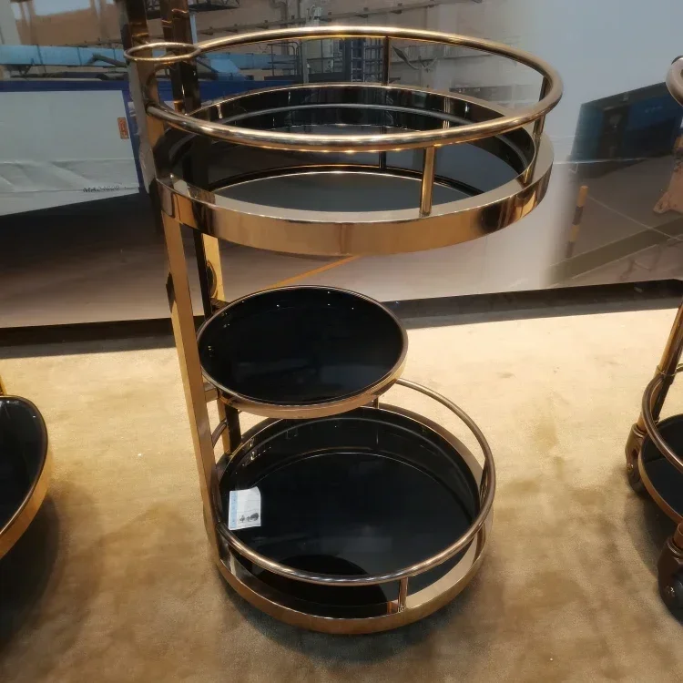 عربة مشروبات الفندق 3 طبقات عربة مشروبات خدمة النبيذ عربة عربات المشروبات لحفلة العشاء