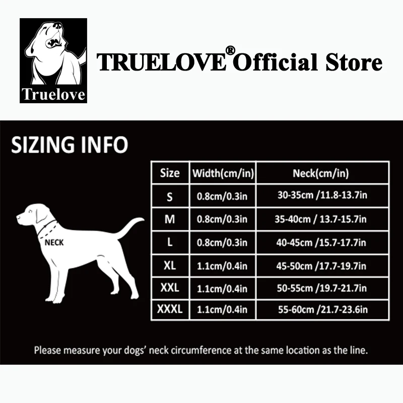 Truelove Pet P-Collar Nylon Stainless Steel Reflective Training Collar for Large Dog Anti Rush Dog Collars TLC5375