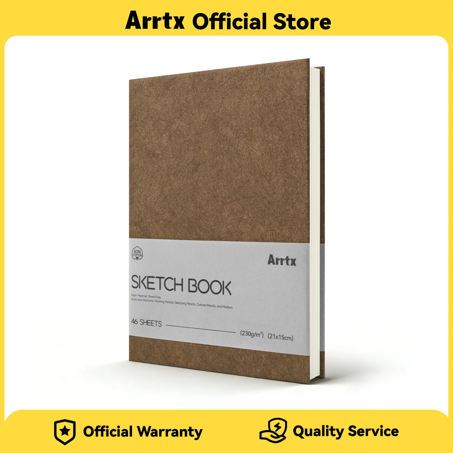 ARRTX Sketchbook  A5 Size, Semi-Cotton Watercolor Paper, Fine Texture, 46 Sheets, White Cover，Bamboo Pulp Paper - 60 Sheets