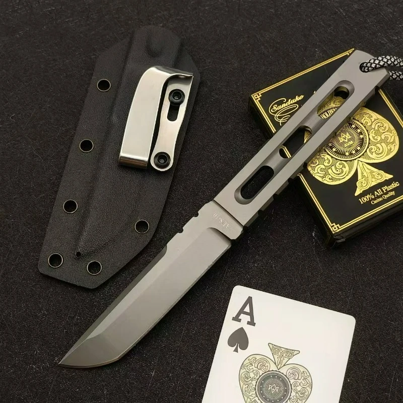 

Trskt fixed AUS-10 blade knife with K sheath edc multitool knives utility Daily at home cutting outdoor bushcraft tactical knife