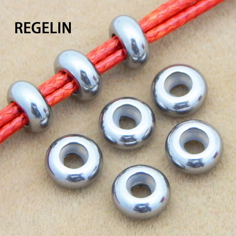 20pcs Gold/ Stainless Steel Positioning Beads Rubber Spacer Bead Fits for DIY Charm DIY Jewelyy Making Findings & Accessories