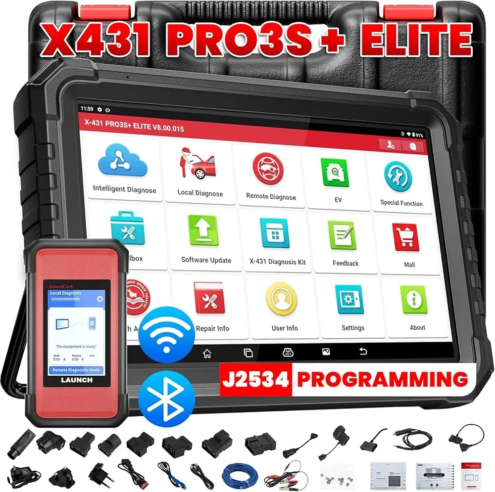 LAUNCH X431 PRO3S+ Elite Bidirectional Scan Tool support CAN FD,DOIP,J2534 HD Trucks OEM Topology Map 50+Service Online Coding