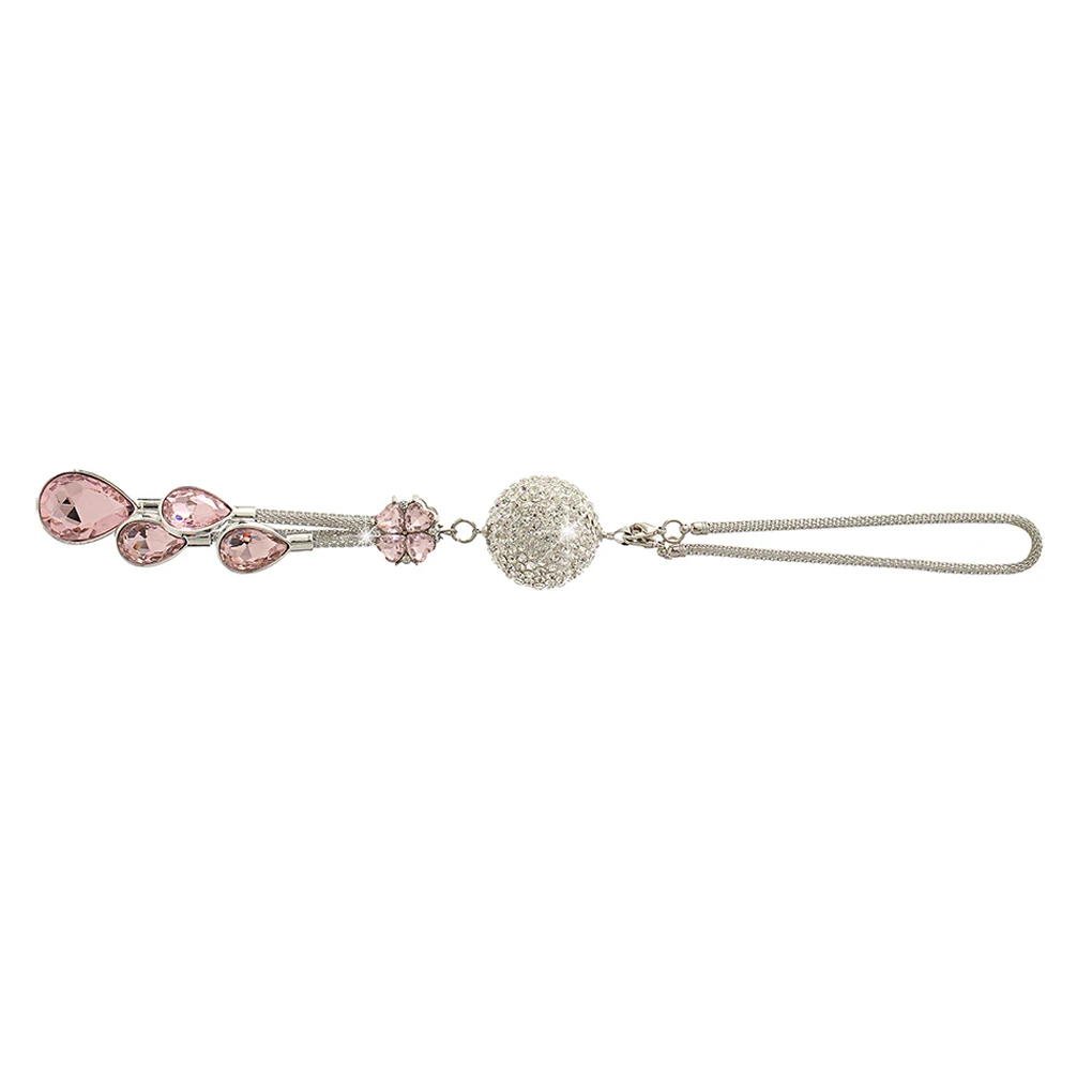 

Rear View Mirror Accessories Pendant Rhinestone Pretty Ornament pink