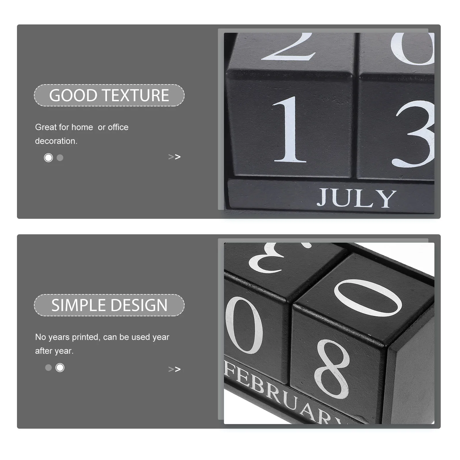 

Wooden Block Desktop Decorative Perpetual Office Supply Household Table Standing Home Accessory Wood Calendar Small Block