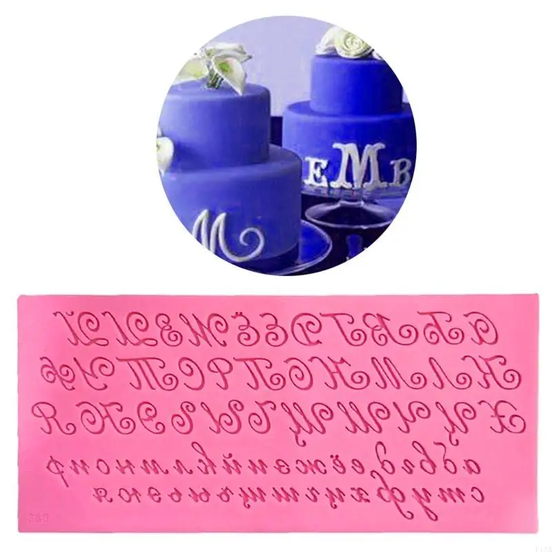 F19B 3D Artistic Russian Letter Silicone Cake Fondant DIY Mold Handwriting C