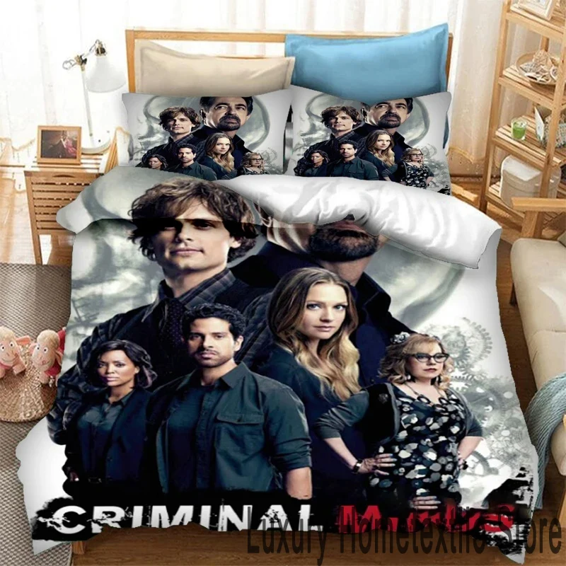 3D Print Criminal Minds Bedding Set Double Twin King Duvet Cover Comforter Pillowcase Boys Girls Adults Bedroom