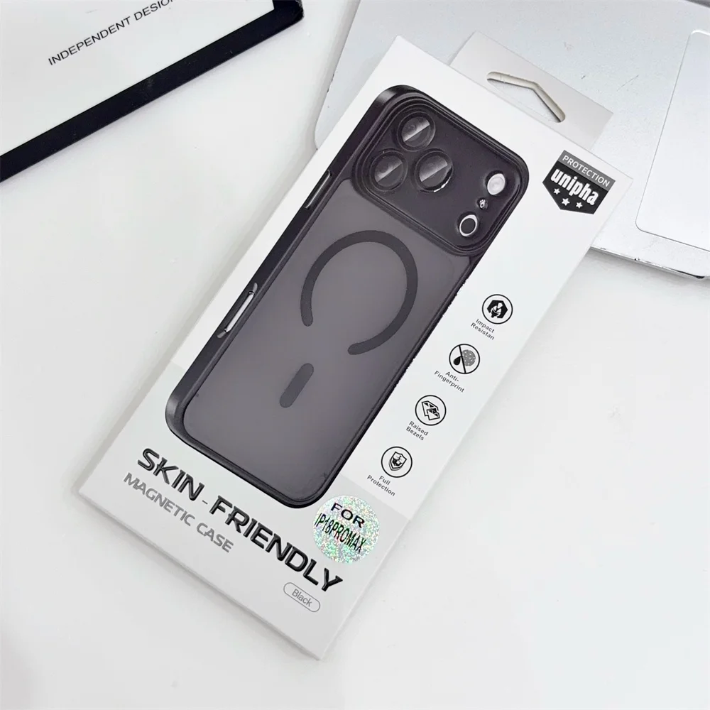 Luxuriöse, verpackte Handyhülle mit mattierter Oberfläche für iPhone 18, 17 Pro Max, Air, 16 Plus, 15, 14, 13, 12, 11, kompatibel mit MagSafe, matte, transparente, magnetische Hülle. – Detail 11