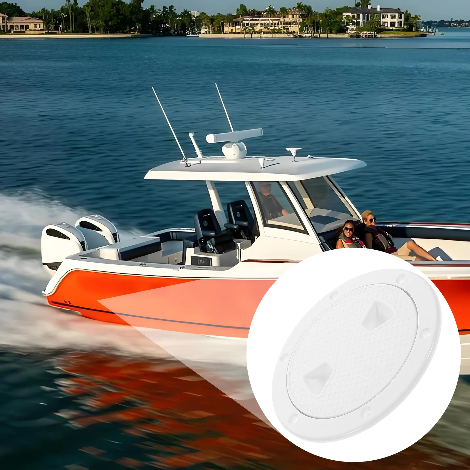 

Round ABS Marine Deck Hatch Cover Splashproof Non Slip Boat Accessory for Yacht Kayak Inspection Hole Cover Marine Hatch Seal