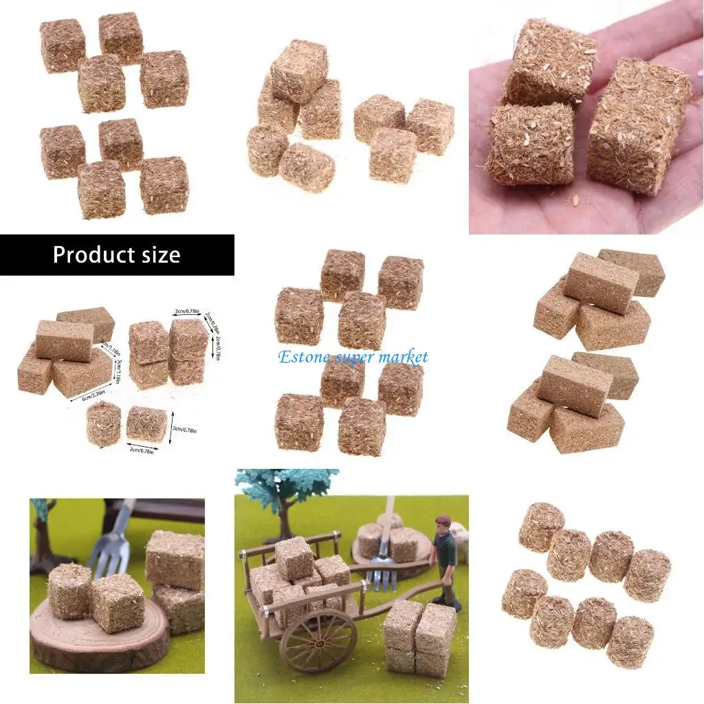 

090B Farmhouse Hays Bunch Miniatures Doll House Decoration Realistic Hays Stack Farm Scene Display Educational Toy for Children