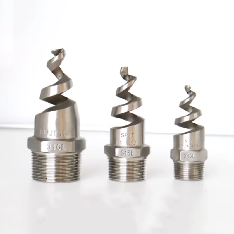 

1PC SPJT Spiral Nozzle 316L stainless steel 1/4" 3/8" 1/2" 3/4" 1" 1.2" 1.5" 2" chasing/NO chasing Sprayer Male Thread Joint