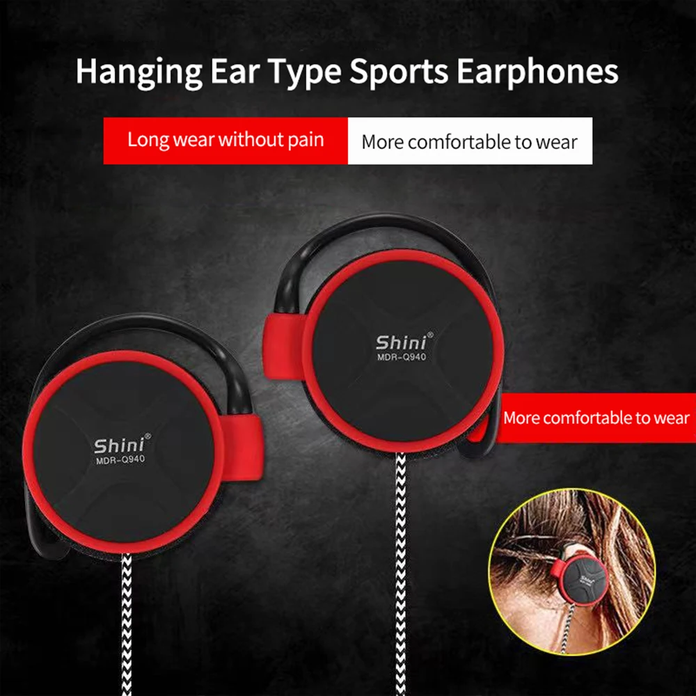 Universal Wired Headphones 3.5mm Stereo Sports Earphone Ear Hook Earphone Sensitive Noise Cancelling For Mp3 Mp4 PC Mobile Phone