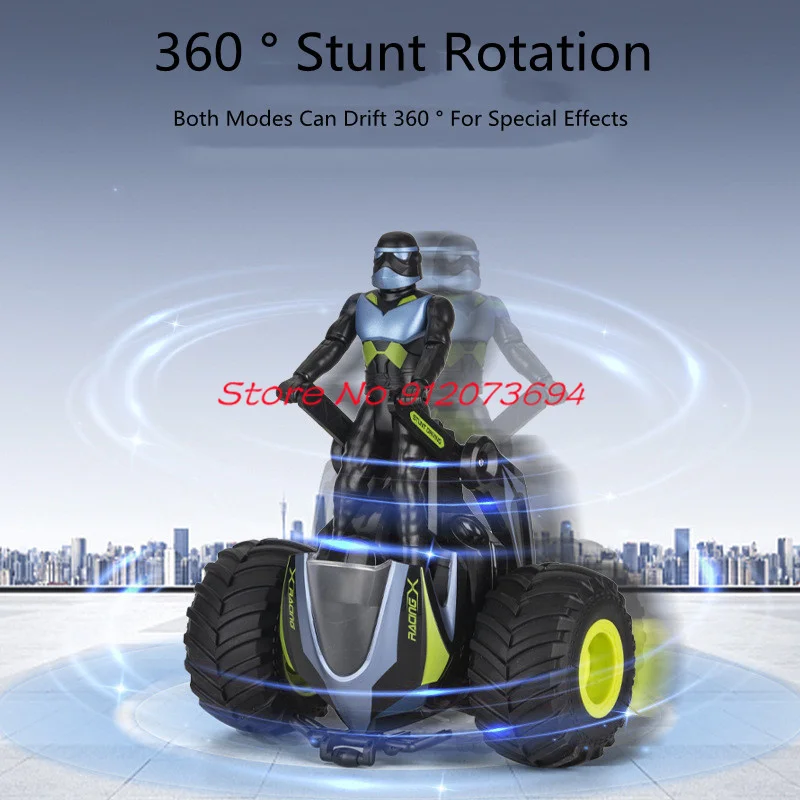 Dual Mode Deformation High Speed Remote Control Motorcycle 30Mins Cool Lighting And Sound Effect 360 ° Rotating RC Tricycle Car