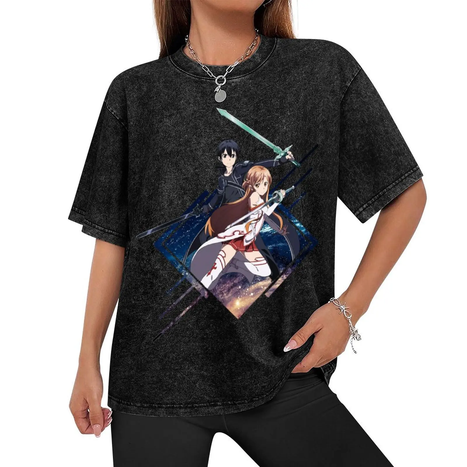 Kirito?Asuna?S.A.O T-Shirt anime t shirts anime clothes t shirt for men