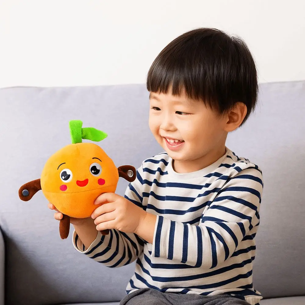 Creative Fruit Induction Metronome Music Modes Soft Fruit Sensory Interactive Playing Joint Music Rhythm Stuffed