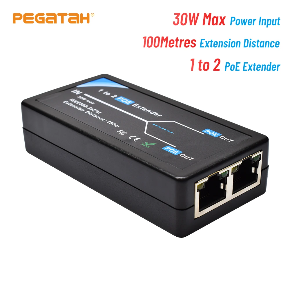 1/2/4 Port PoE Extender IEEE802.3af Poe Extender for Ip Port Max Extend 120m Transmission Extender PoE Switch for NVR Ip Camera