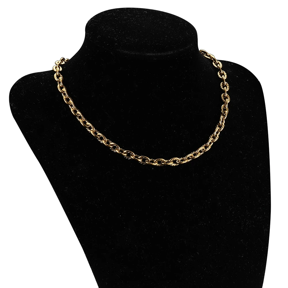 1Meter Stainless Steel 6x8mm Textured Coarse Cable Chain for DIY Necklace Bracelet Clothing And Jewelry Making Accessories view 6