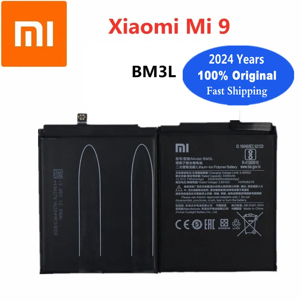 2024 Years BM3L Original Battery For Xiaomi 9 MI9 M9 MI 9 3300mAh Phone + Tools In Stock Fast Shipping