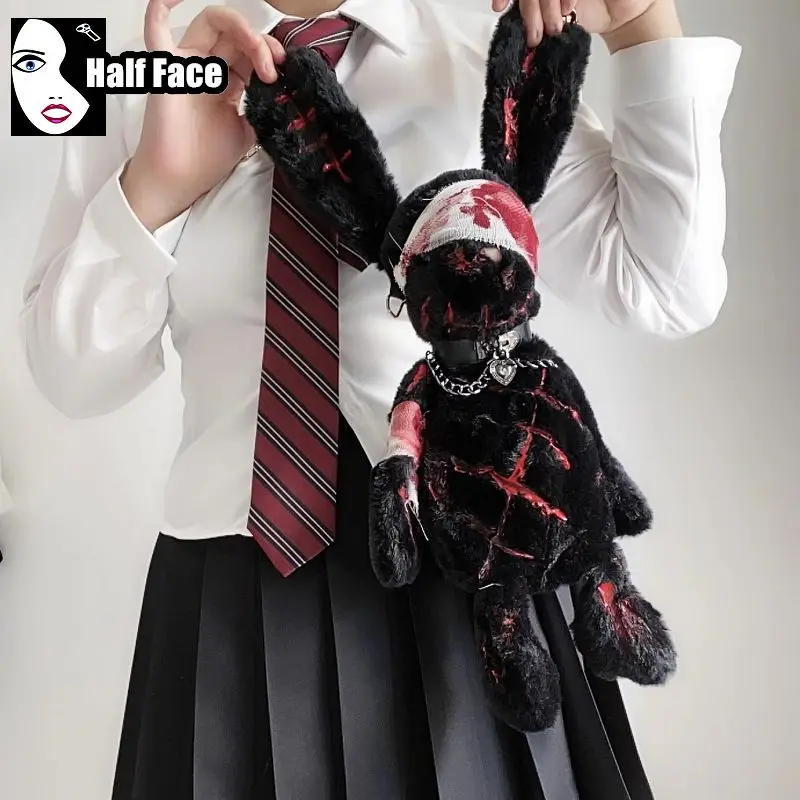 Y2K Girls Harajuku Gothic Women Punk jedno ramię Lolita Crossbody futrzane Halloween Disease Jiao nie dająca się woreczki z królikiem